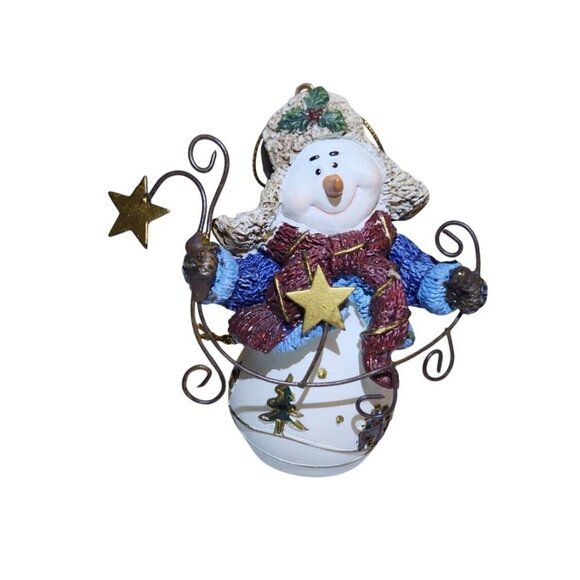 Home Interiors Snowman Winter Snow Pals Set of 3 with Birdhouses with Box - Picture 4 of 7